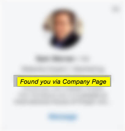 Found you via company page