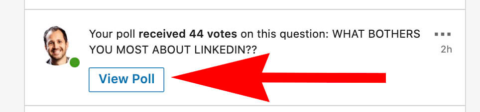 How to create a Linkedin poll and use it for sales - poll notification